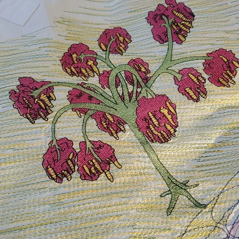 Blouse by TOO TANG,‎ Size medium. Beautiful enbroidery. 3/4 sleeves. Artsy